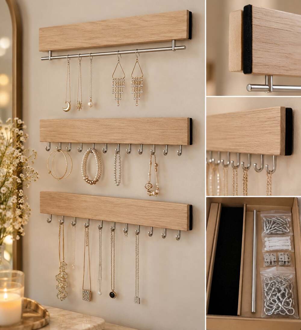 Hives and Honey Tori Hanging Jewelry Display Organizer White